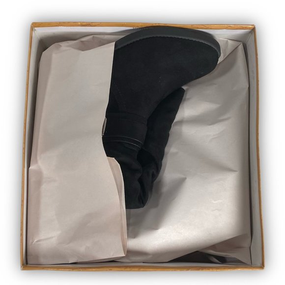 Unr8ted, Darius, Black Knee High Boot, Wide Calf, Round Toe, Buckle, Size 7.5 W - Picture 10 of 15